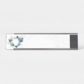 Sieraden Hart met Vlinders Morpho Bureau Naambordje (Voorkant)