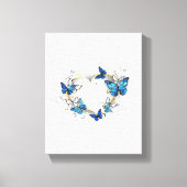 Sieraden Hart met Vlinders Morpho Canvas Afdruk (Voorkant)