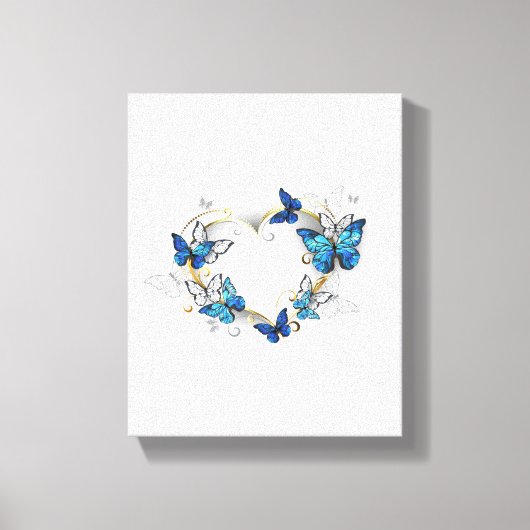 Sieraden Hart met Vlinders Morpho Canvas Afdruk (Voorkant)