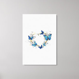 Sieraden Hart met Vlinders Morpho Canvas Afdruk