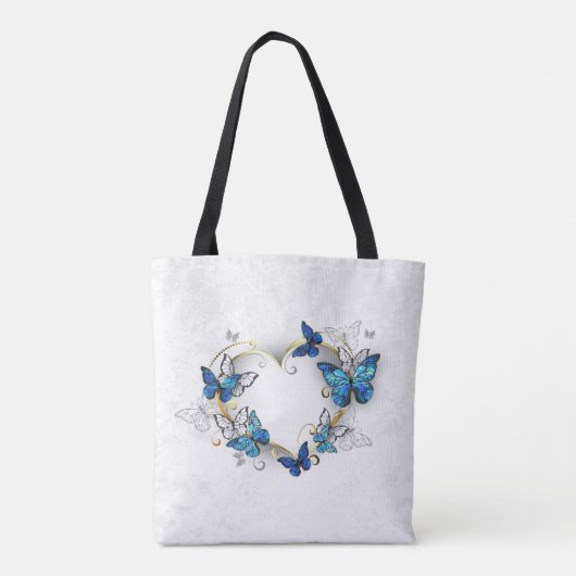 Sieraden Hart met Vlinders Morpho Draagtas (Achterkant)