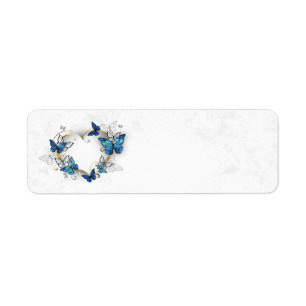 Sieraden Hart met Vlinders Morpho Etiket