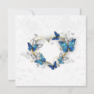 Sieraden Hart met Vlinders Morpho Feestdagenkaart