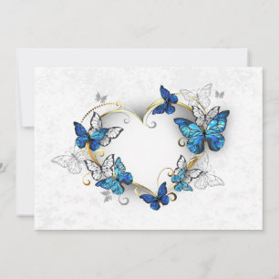 Sieraden Hart met Vlinders Morpho Feestdagenkaart