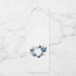 Sieraden Hart met Vlinders Morpho Flessenhanger