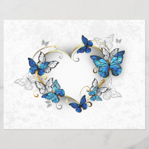 Sieraden Hart met Vlinders Morpho Flyer