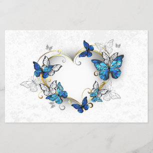 Sieraden Hart met Vlinders Morpho Flyer