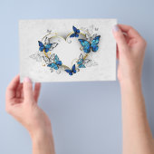 Sieraden Hart met Vlinders Morpho Flyer (Hand)