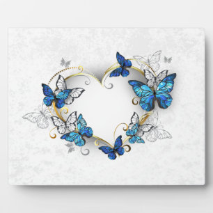 Sieraden Hart met Vlinders Morpho Fotoplaat