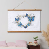 Sieraden Hart met Vlinders Morpho Hangend Wandkleed (Slaapkamer)