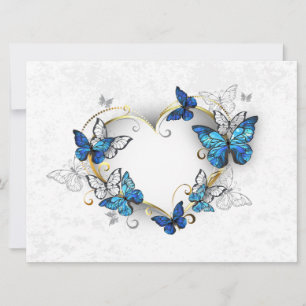 Sieraden Hart met Vlinders Morpho Kaart