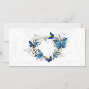 Sieraden Hart met Vlinders Morpho Kaart