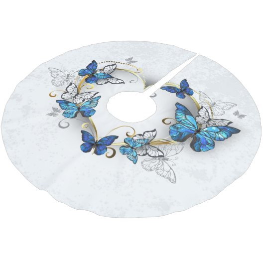 Sieraden Hart met Vlinders Morpho Kerstboom Rok (Gekanteld)