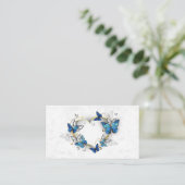 Sieraden Hart met Vlinders Morpho Kortingskaartje (Staand voorkant)