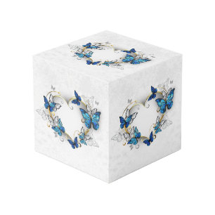 Sieraden Hart met Vlinders Morpho Kubus