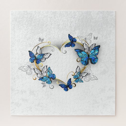Sieraden Hart met Vlinders Morpho Legpuzzel (Verticaal)