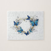 Sieraden Hart met Vlinders Morpho Legpuzzel (Horizontaal)