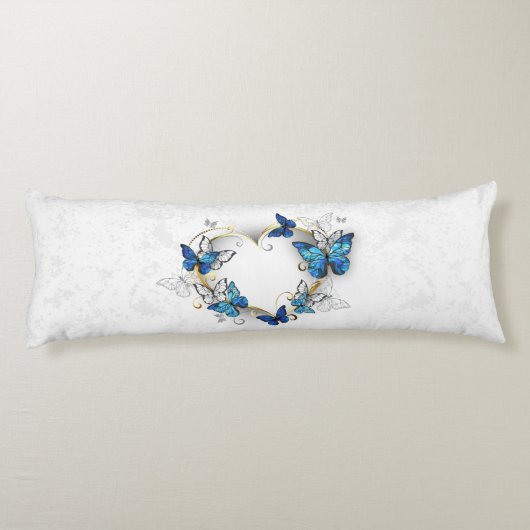 Sieraden Hart met Vlinders Morpho Lichaamskussen (Achterkant)