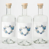 Sieraden Hart met Vlinders Morpho Likeurfles Etiket (Flessen)