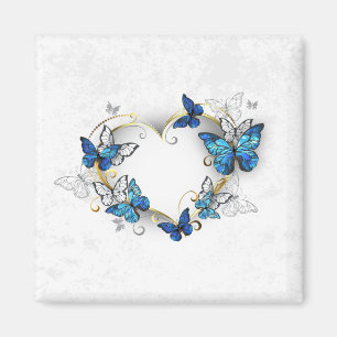 Sieraden Hart met Vlinders Morpho Magneet