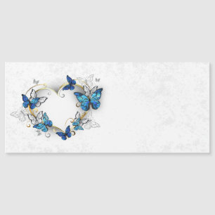 Sieraden Hart met Vlinders Morpho Magnetische Uitnodiging