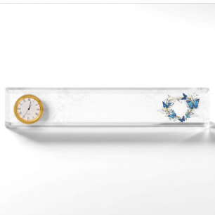 Sieraden Hart met Vlinders Morpho Naambordje
