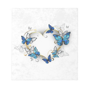 Sieraden Hart met Vlinders Morpho Notitieblok