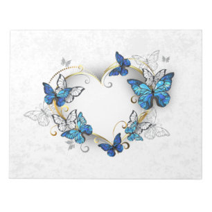 Sieraden Hart met Vlinders Morpho Notitieblok