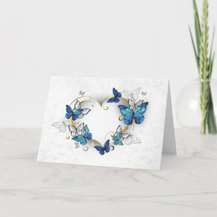 Sieraden Hart met Vlinders Morpho Notitiekaartje