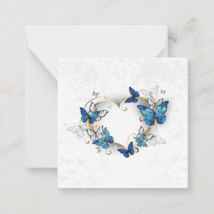 Sieraden Hart met Vlinders Morpho Notitiekaartje