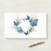 Sieraden Hart met Vlinders Morpho Post-it® Notes (Op bureau)