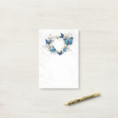 Sieraden Hart met Vlinders Morpho Post-it® Notes (Op bureau)