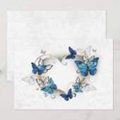 Sieraden Hart met Vlinders Morpho Programma (Voorkant / Achterkant)