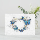 Sieraden Hart met Vlinders Morpho Programma (Staand voorkant)