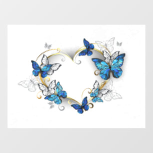 Sieraden Hart met Vlinders Morpho Raamsticker