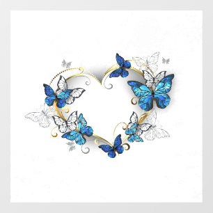 Sieraden Hart met Vlinders Morpho Raamsticker