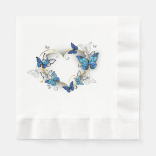 Sieraden Hart met Vlinders Morpho Servet