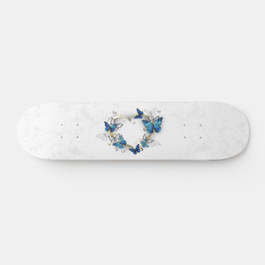 Sieraden Hart met Vlinders Morpho Skateboard (Horizontaal)