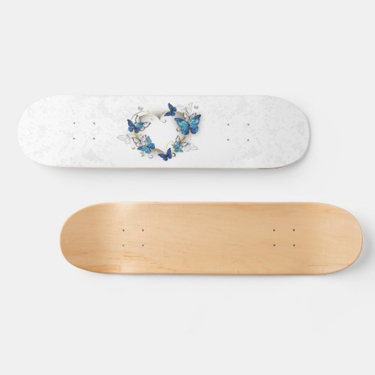 Sieraden Hart met Vlinders Morpho Skateboard (Horizontaal)
