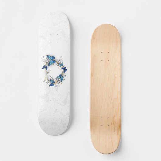 Sieraden Hart met Vlinders Morpho Skateboard (Voorkant)
