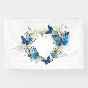Sieraden Hart met Vlinders Morpho Spandoek