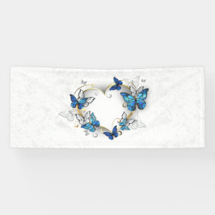 Sieraden Hart met Vlinders Morpho Spandoek
