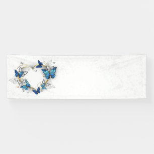 Sieraden Hart met Vlinders Morpho Spandoek