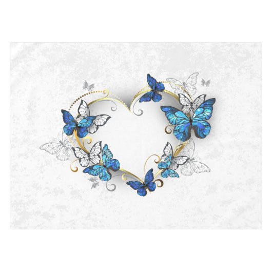 Sieraden Hart met Vlinders Morpho Tafelkleed (Voorkant (Horizontaal))