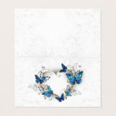 Sieraden Hart met Vlinders Morpho Visitekaartjes (Buitenkant ongevouwen)