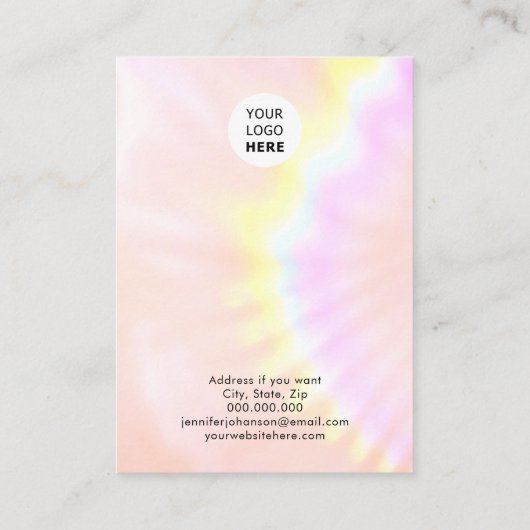 Sieraden Houder Oorbellen Roze Regenboog Holografi Visitekaartje (Achterkant)