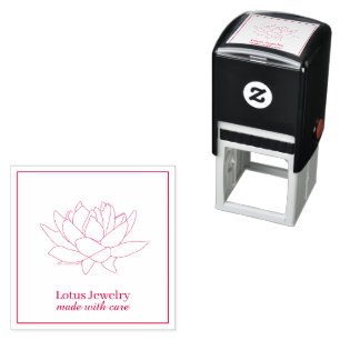 Sieraden lotusbloem voeg je logo-merk toe zelfinktende stempel