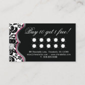 Sieraden Loyalty Kaart Roze Damask Diamonds (Achterkant)