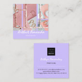 Sieraden Luxe Gouden Parel Roos Roze Paarse Lijst Vierkante Visitekaartje (Voorkant / Achterkant)