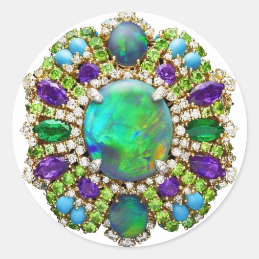 Sieraden Mandala Ronde Sticker (Voorkant)